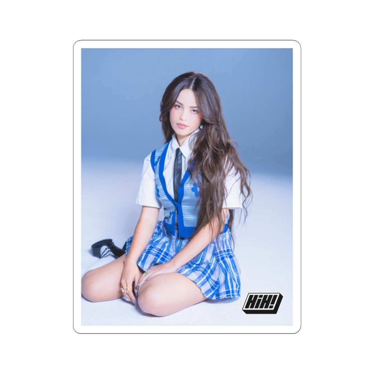 Blue Plaid Schoolgirl Photo Sticker | Kiss-Cut Vinyl | Valkyrae
