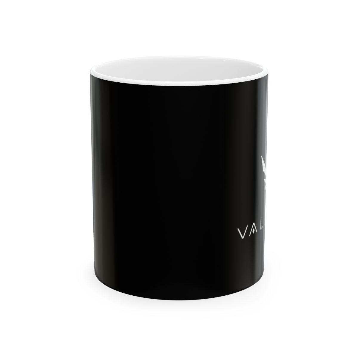 Valkyrie Helmet Logo Mug | Ceramic Coffee Cup | Valkyrae - alternate angle 1, merchandise