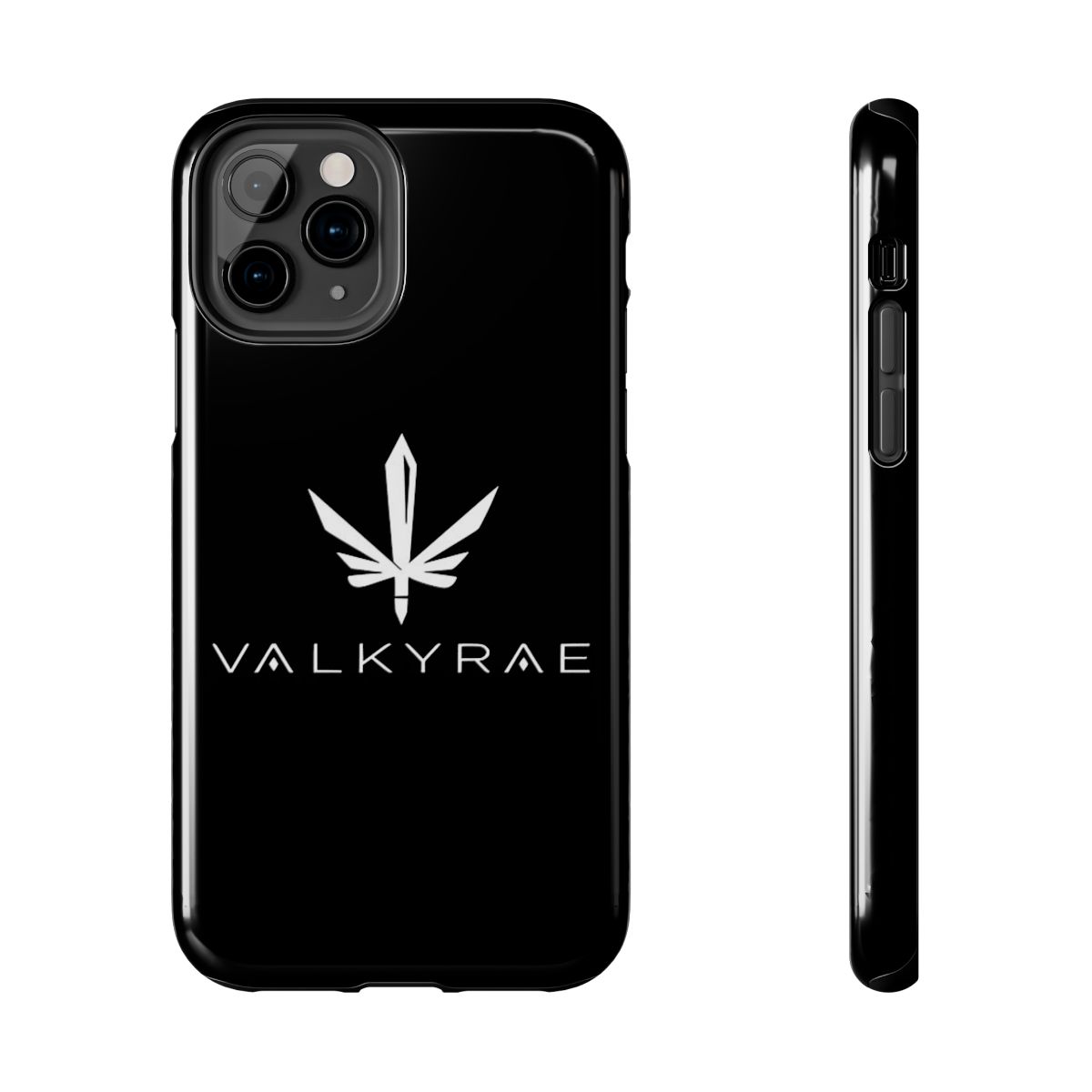 Leaf Logo Phone Case | Black Protective Tough Case | Valkyrae - alternate angle 1, merchandise
